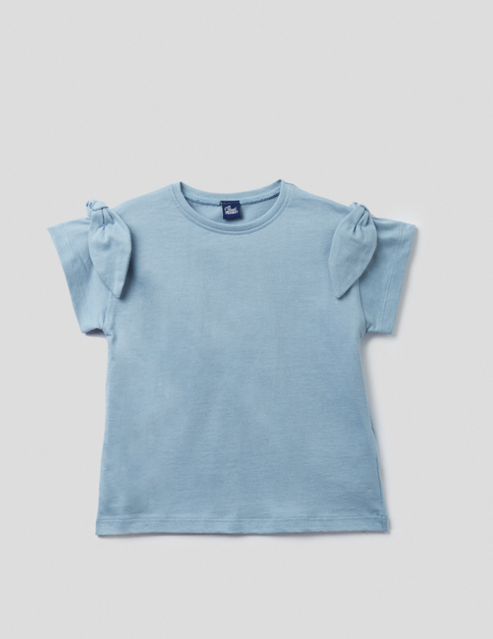Camiseta niña lazo azul