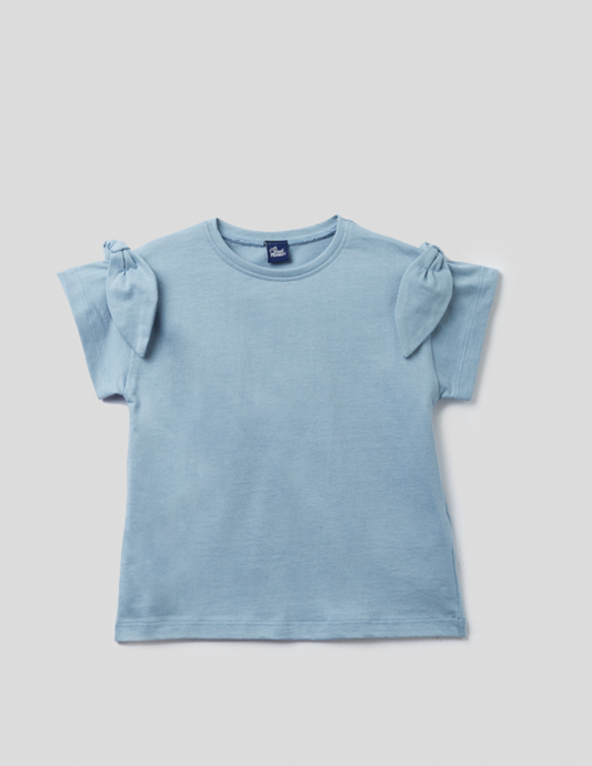 Camiseta niña lazo azul