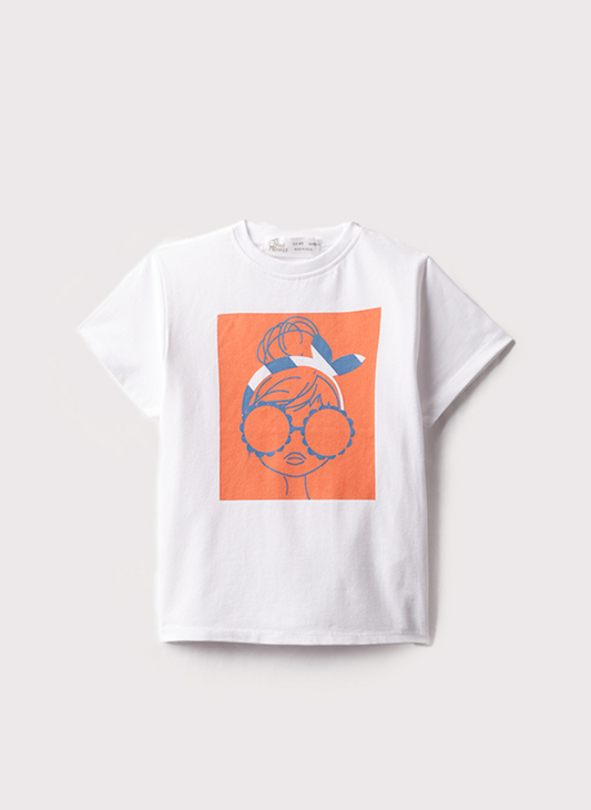 Camiseta cara gafas mujer